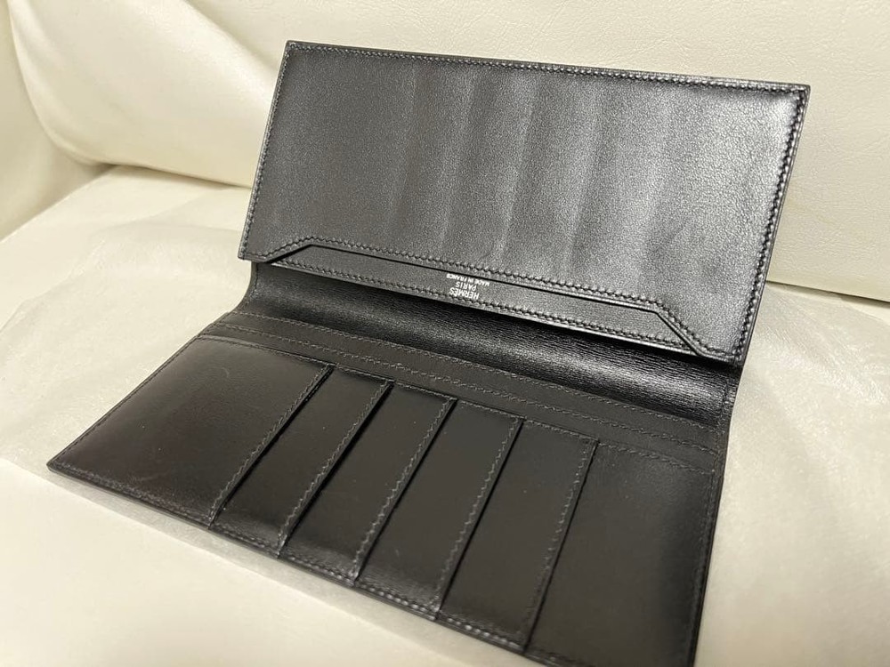 Hermes MC2 Fleming Bifold Long Wallet Billfold Box Calf