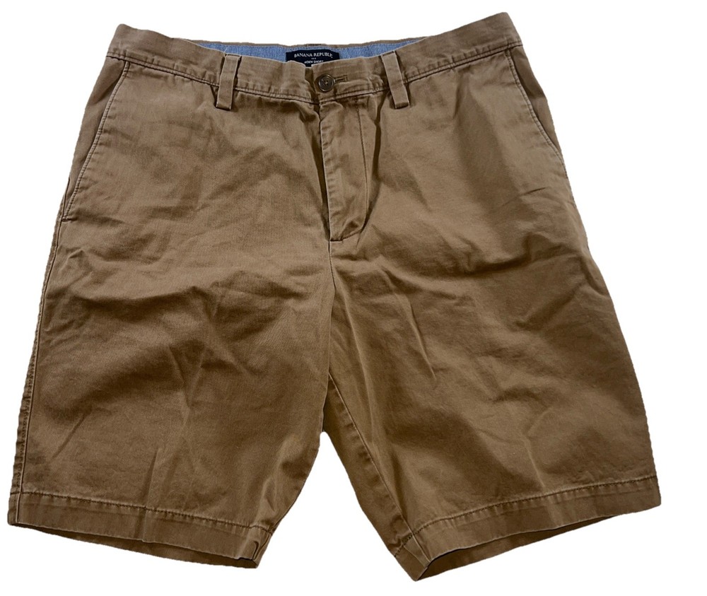Banana Republic Men's Aiden Chino Shorts Size 33, 10” Inseam  Khaki