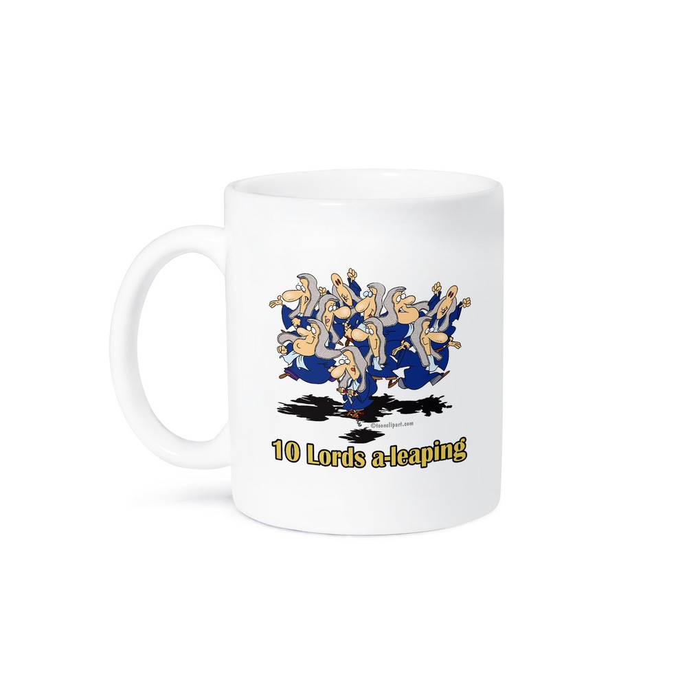3dRose Ten Lords a-Leaping Christmas Novelty Coffee Mug  