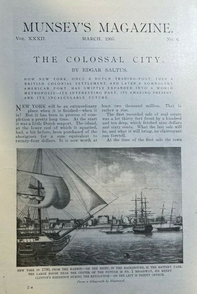 1905 New York City Harbor Skyline Financial District