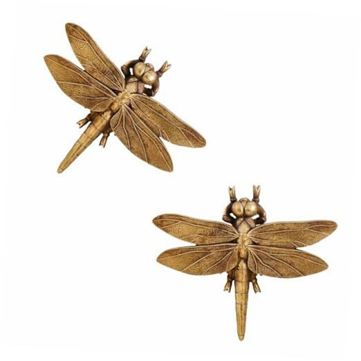 Gold Dragonfly Insect Wall Art Sculpture Vintage Dragonflies Wall Mounted
