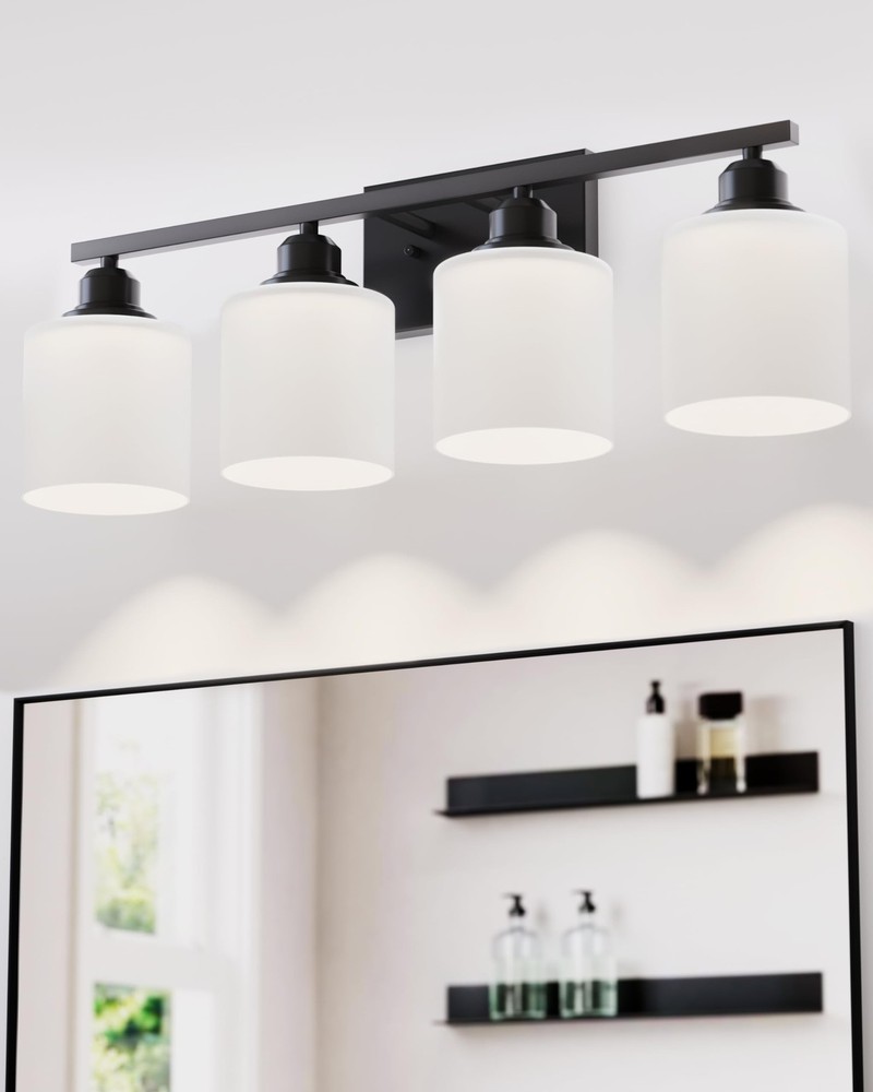 Vanity Light Fixtures, Matte Black, Over Mirror, Modern Bathroom Light, Anti-...