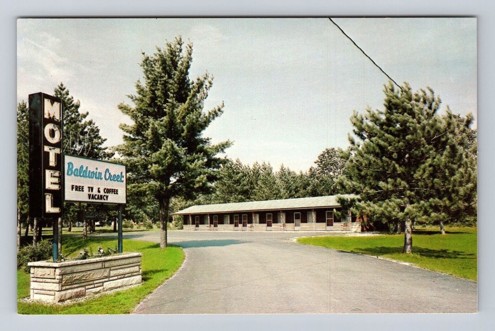 Baldwin MI-Michigan, Baldwin Creek Motel, Advertising, Antique Vintage Postcard