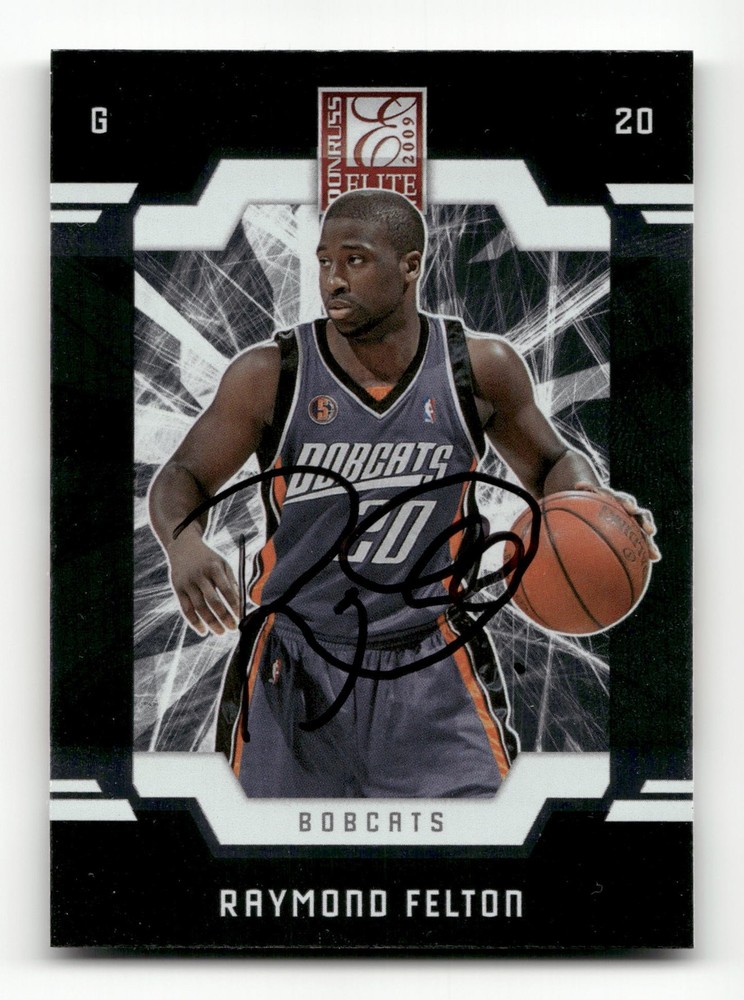 Raymond Felton 2009-10 Donruss Elite #11 Charlotte On Card Auto