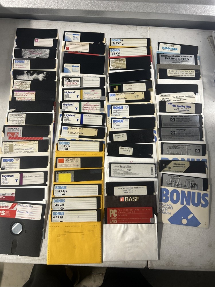 Commodore 64 Floppy Disks With Games Selling As Is for Blank Disk LOT Of 60