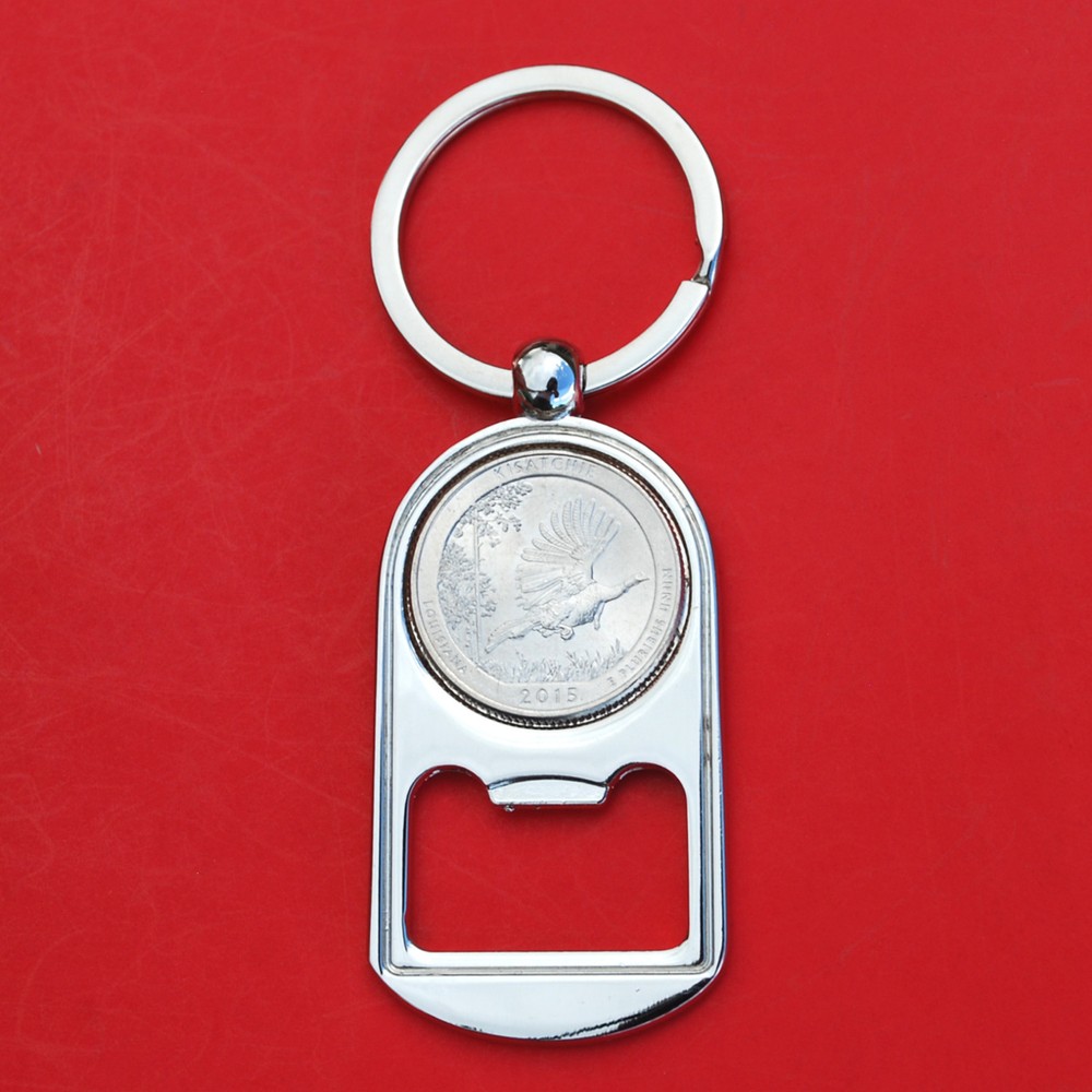 2015 Louisiana Kisatchie National Forest Quarter KeyChain Ring Bottle Opener NEW