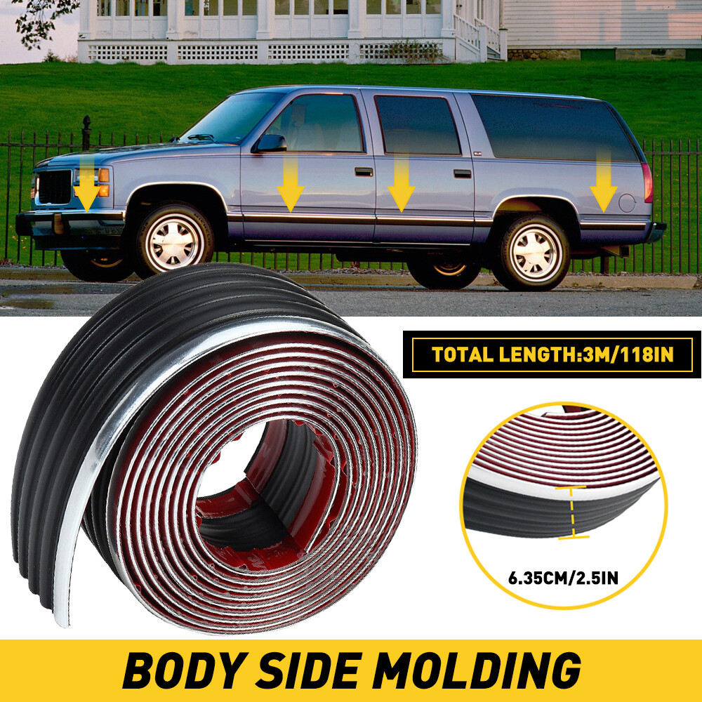 3M Body Side Molding Black & Chrome Universal For Chevy GMC Tahoe Yukon Suburban