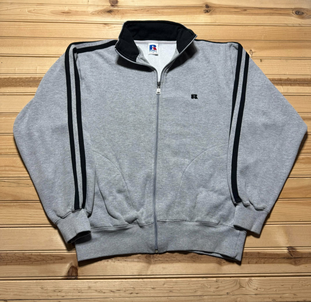 Vintage 90s Russell Athletic Striped Full Zip Athletic Track Jacket Size Medium