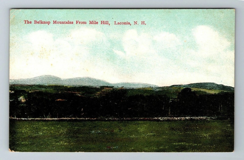 Laconia NH-New Hampshire, The Belknap Mountains, Scenic View, Vintage Postcard