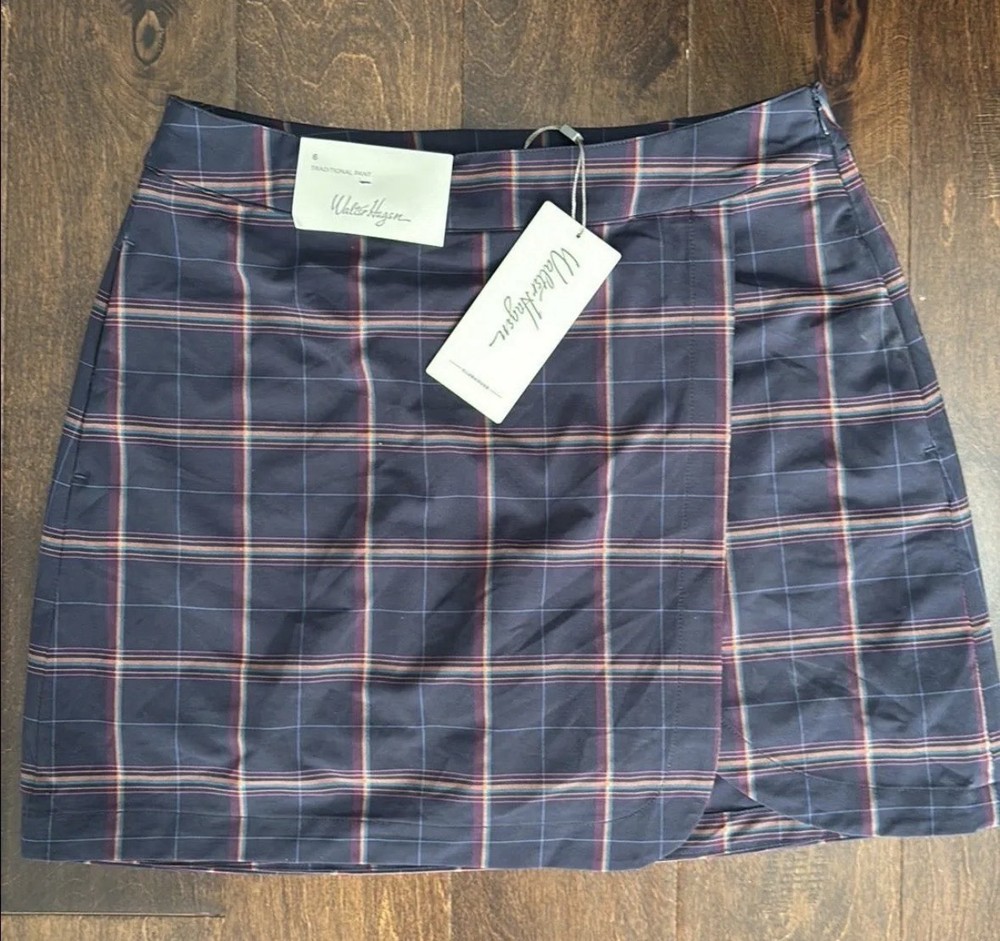 Walter Hagen Women’s 6 Clubhouse 17” Plaid Skort, NWT