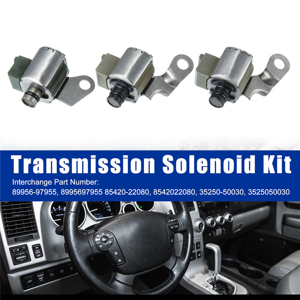 3Pcs Transmission Solenoid Kit Shift Lock Up Kit for Toyota A340E A340F A340G