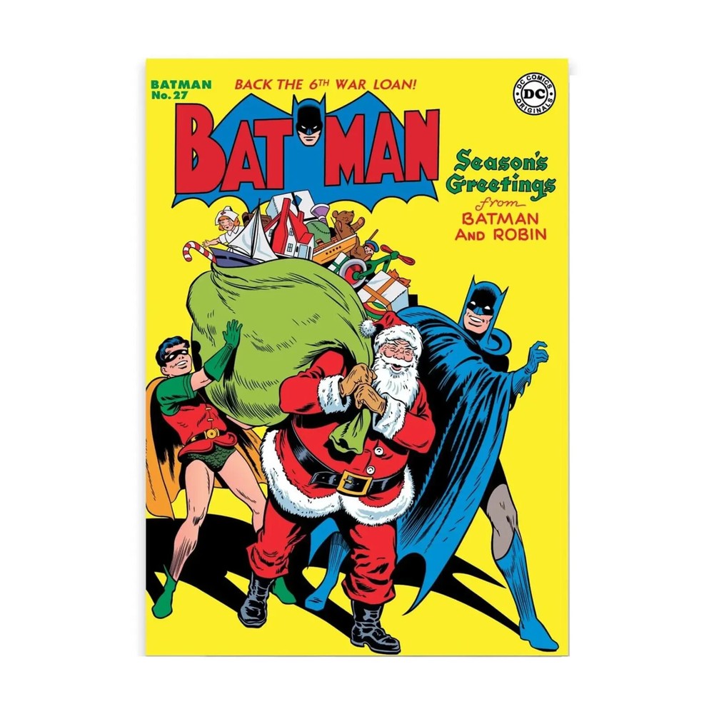 Batman Christmas Greetings Poster, Dc Comics Cover No - Batman And Robin Xmas