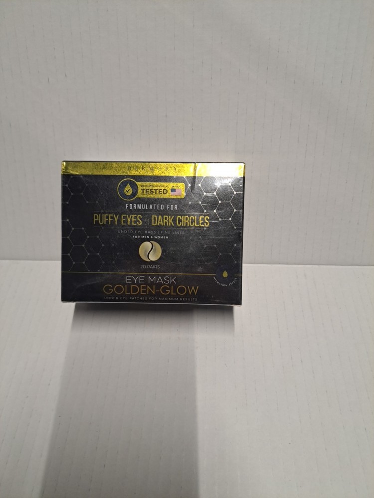 24K Gold Eye Mask 20 Pairs Puffy Eyes and Dark Circles Treatments by Dermora