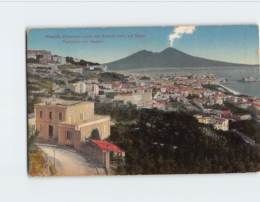 Postcard Panorama Naples Italy