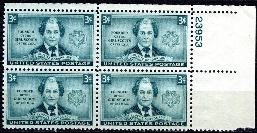 1948 3¢ Juliette Low Mint NH Plate Block SC# 974