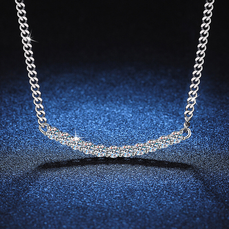2.2CT Certified Moissanite Cuban Necklace in Sterling Silver