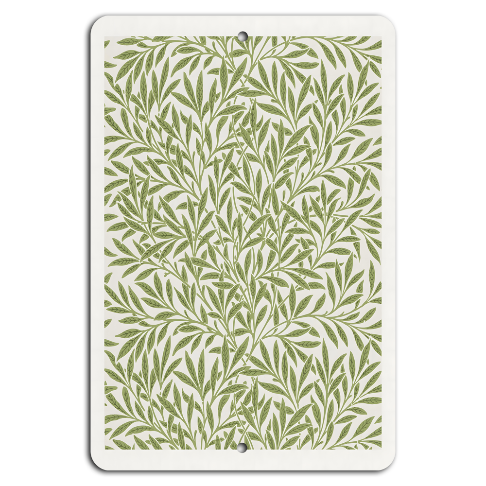 Elegant Greenery Patterned Metal Sign for Stylish Home Décor