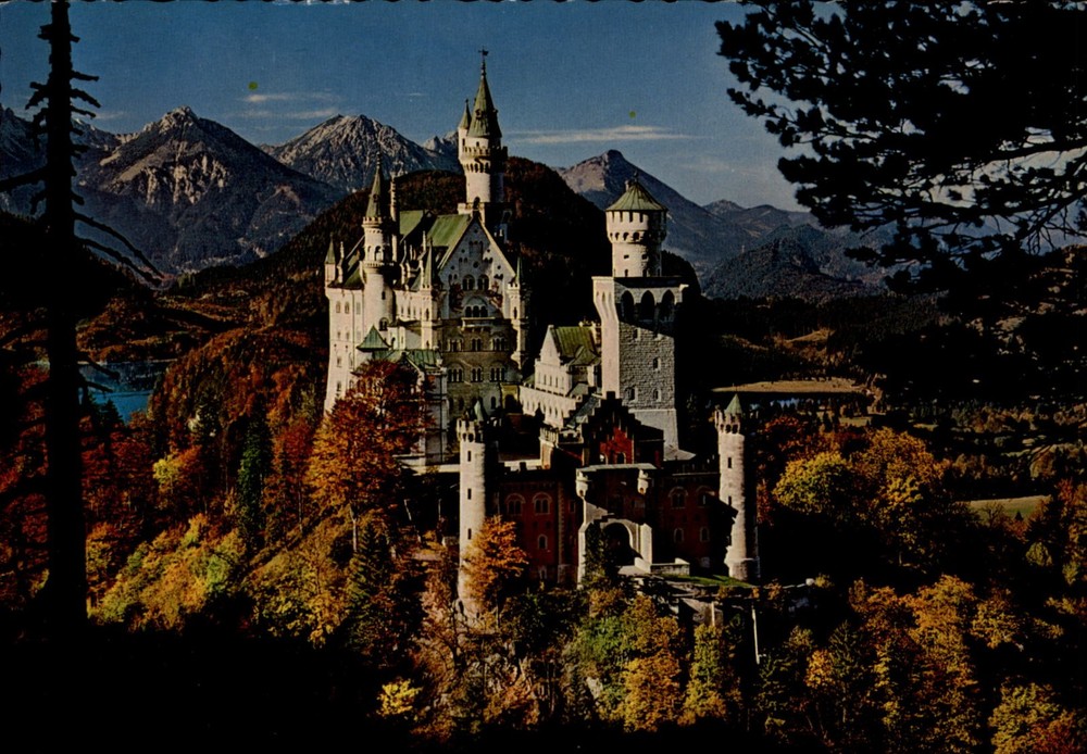 Neuschwanstein Castle Schwangau Bavaria Germany vintage postcard k883