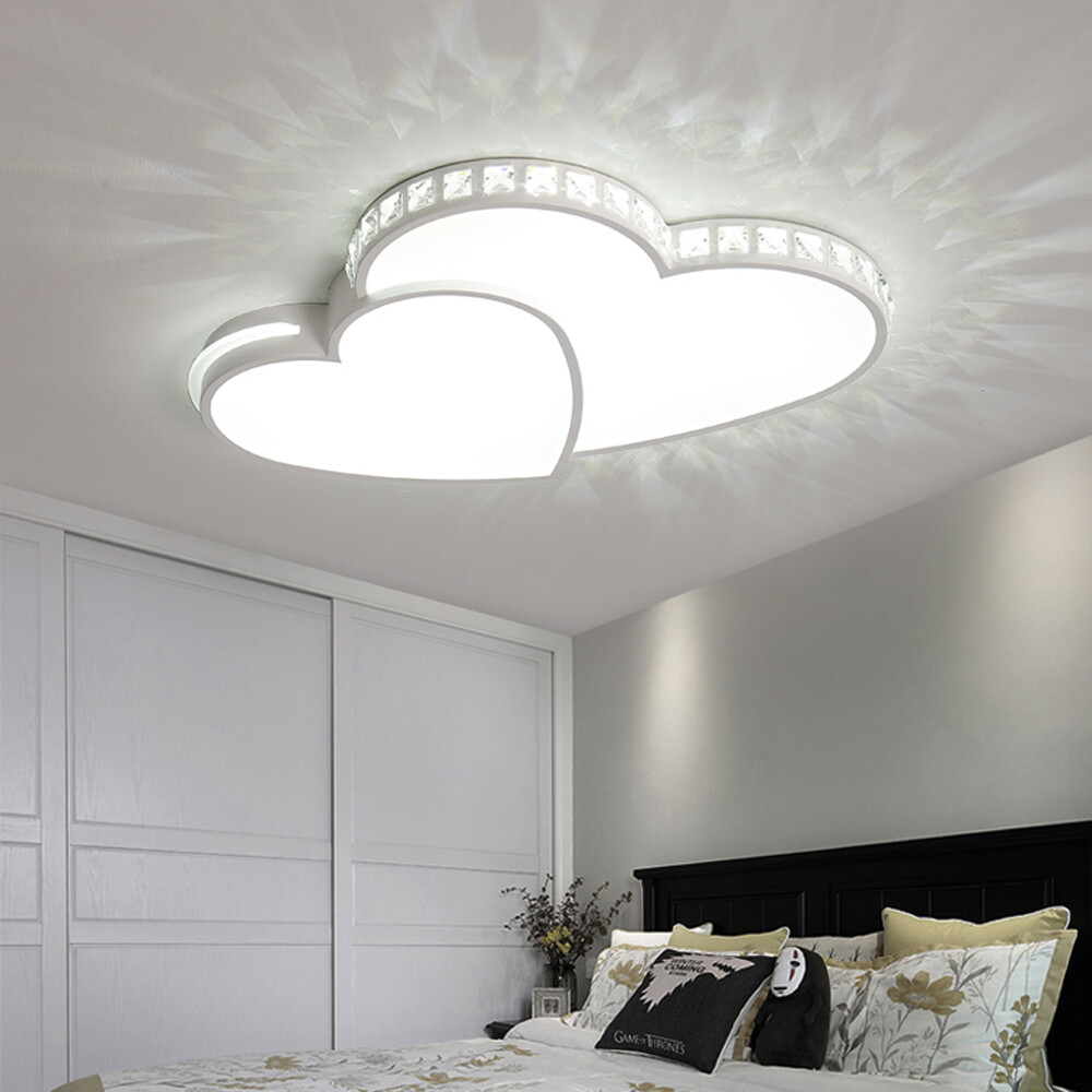 Crystal Chandelier LED Ceiling Light Hanging Lamp Fixture Heart Style Bedroom US