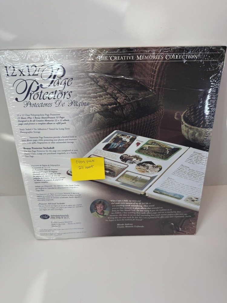 Creative Memories 12 x 12 Page Protectors  20 Sheets 1999 Old Style Open Pack