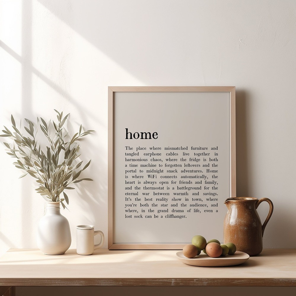 Home Definition Print Home Wall Art Home Definition Poster Minimalist