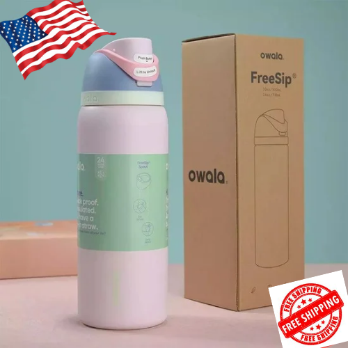 Owala FreeSip 32oz Insulated Stainless Steel Water Bottle in Light Pink