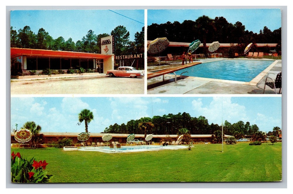 Nahunta Georgia GA Gold House Motor Lodge Multi-View Posted 1963 Chrome Postcard