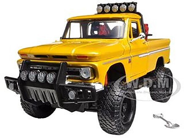 1966 Chevy C10 Fleetside Pickup Off-Road Yellow 1/24 Diecast Model by Motormax 79131