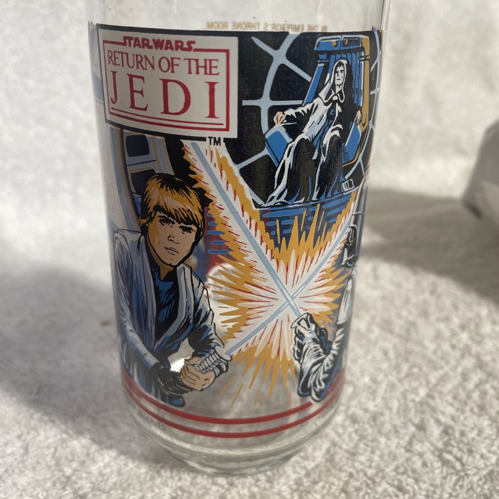 Vintage 1983 Star Wars Return of the Jedi Drinking Glass Burger King Coca Cola