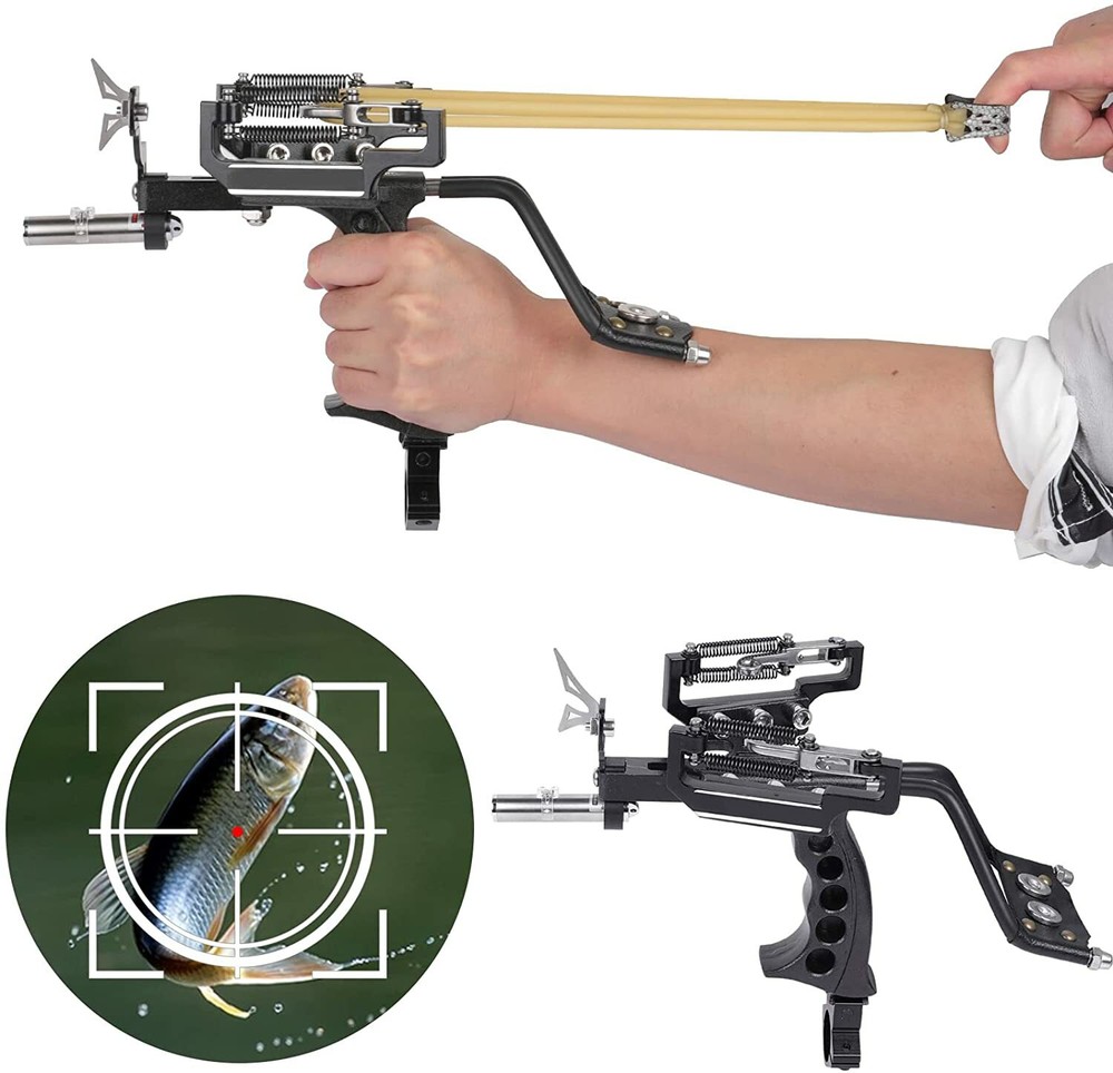 Slingshot Hunting Fishing Heavy Duty High Velocity Catapult Laser Shoot Set Pro