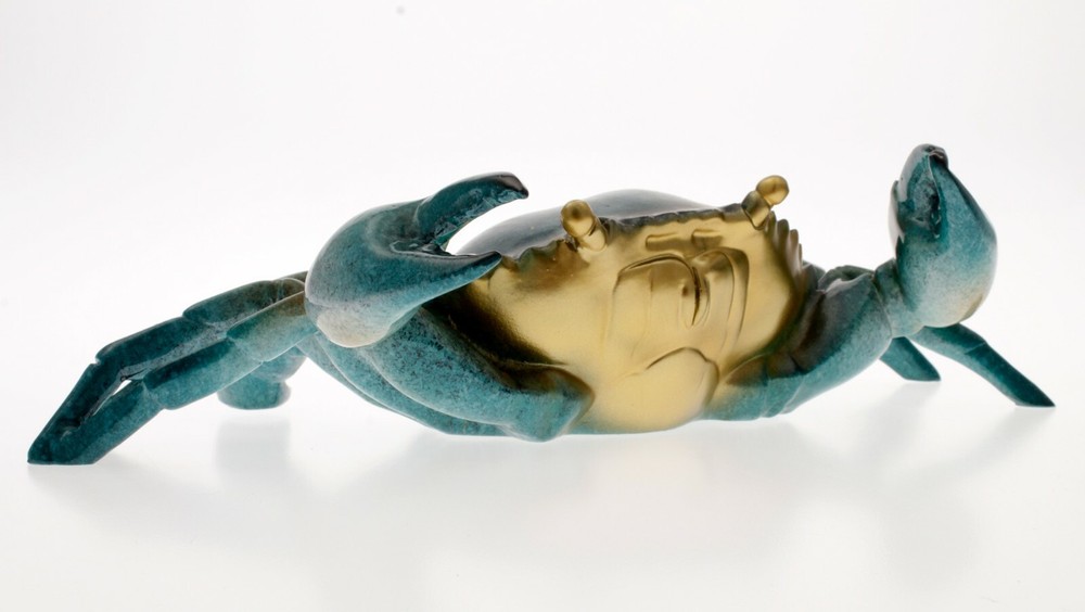 Blue Crab Resin Figurine (Medium) - Coastal Nautical Beach Ocean Sea Decoration