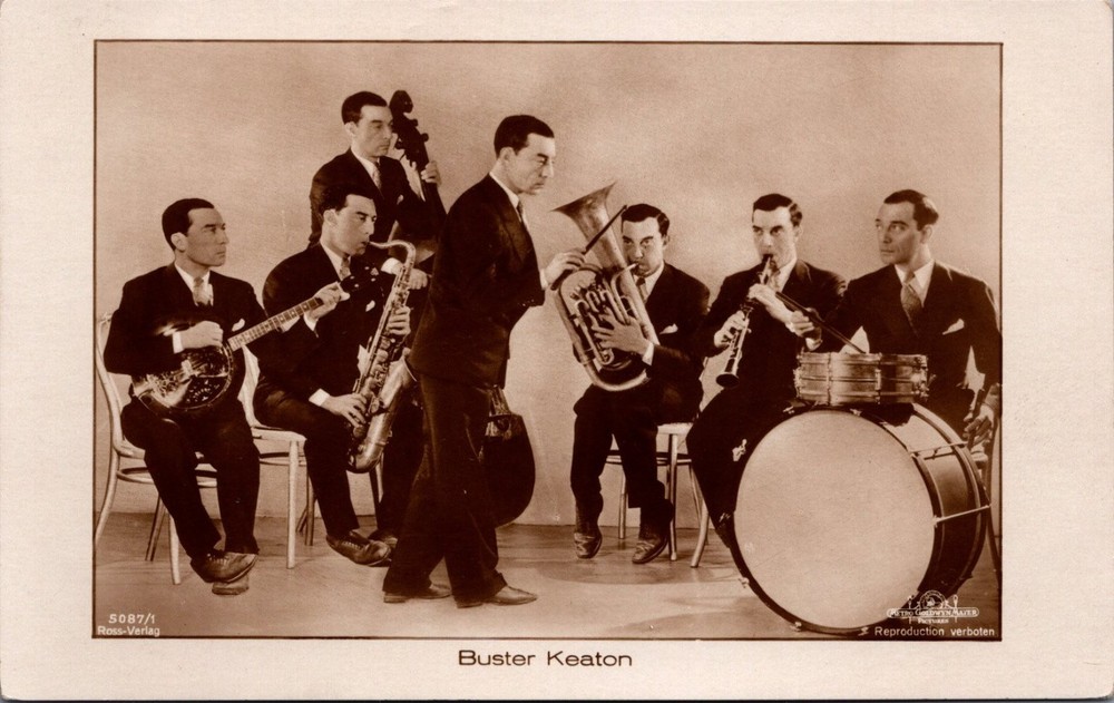 Buster Keaton Jazz Band Orchestra RPPC Ross-Verlag S087/1 1920s-30s