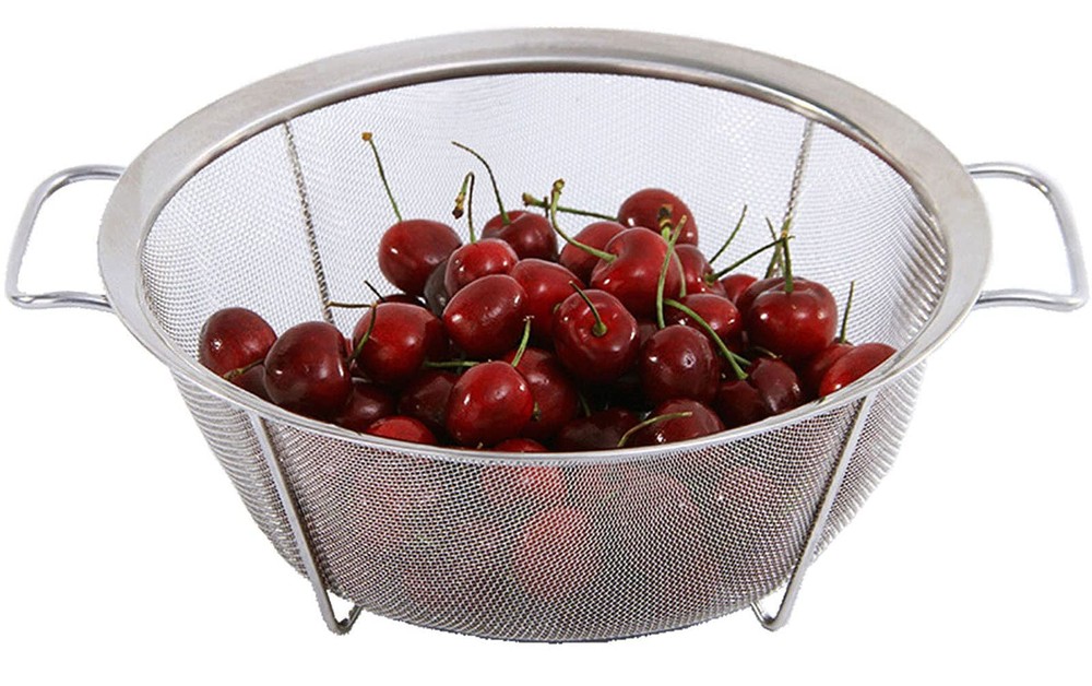 3 Quart Stainless Steel Fine Mesh Colander Strainer Basket for Efficient Draining