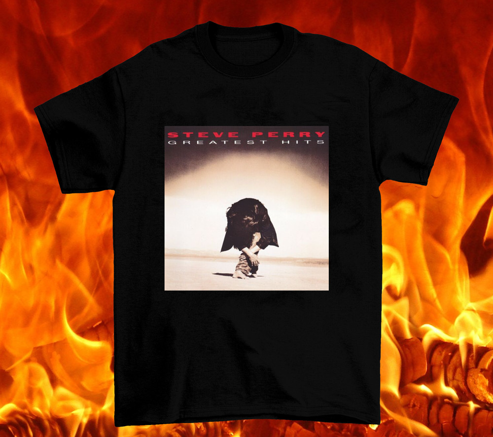 STEVE PERRY Greatest Hits Heavy Cotton Black All size Unisex Shirt