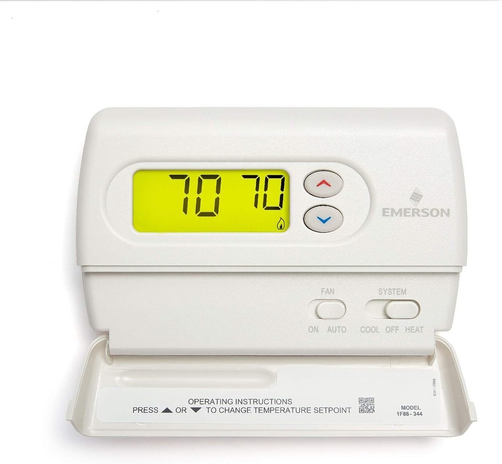 Emerson 1F86-344 Non-Programmable Thermostat for Single-Stage Systems...