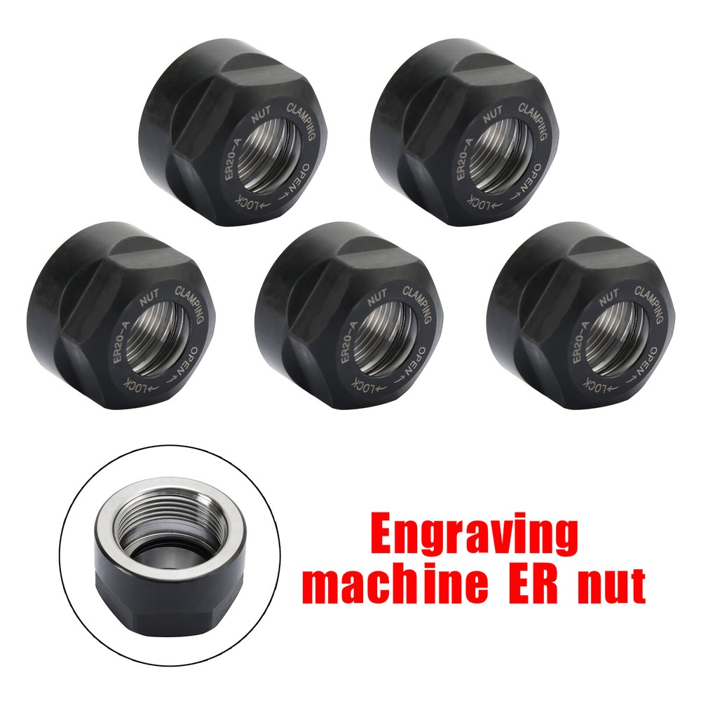 5Pc ER20-A Collet Clamping Nut Chuck Holder for CNC Milling and Lathe Tools Precision Tool Holder Set