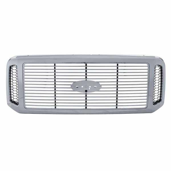 For 2006-2007 F-250 Super Duty Front Center Grills Chrome Plastic Q