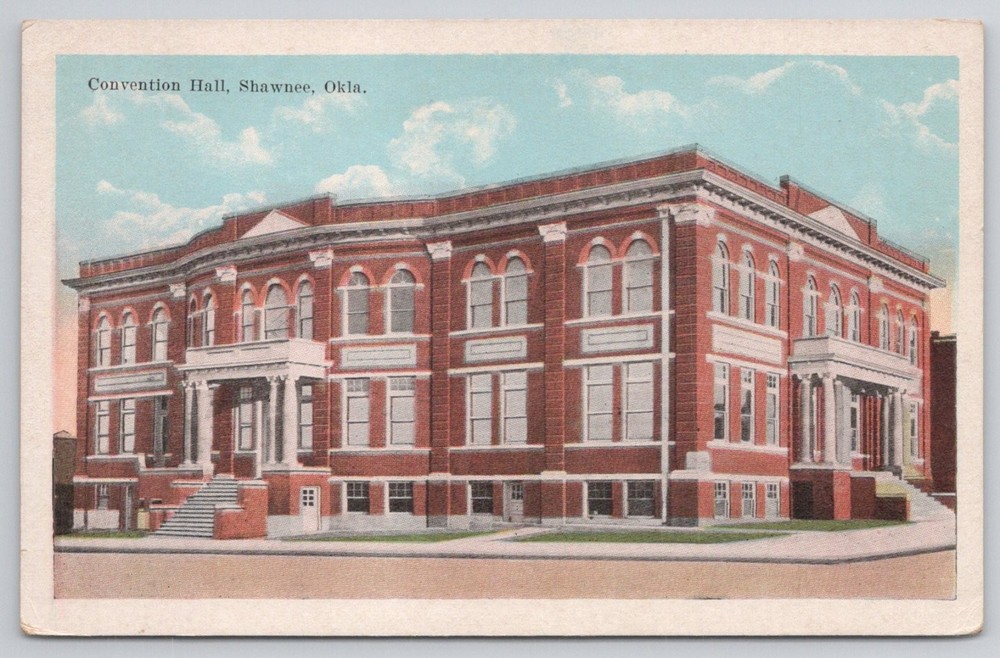 Convention Hall Shawnee Oklahoma OK Postcard E.C. Kropp Co. Vintage 1910s