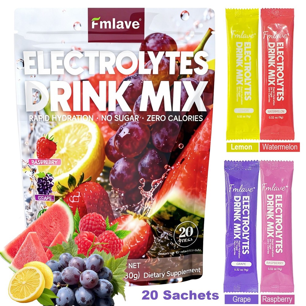 Electrolyte Hydration Packets - Best Electrolytes Drink Mix - Sugar Free Formula
