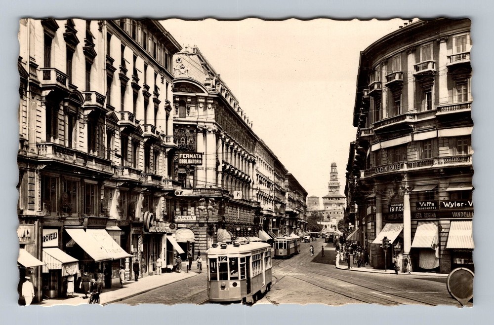 Italy- Milan Dante Street Standard Souvenir Postal Old Card PC Vintage Postcard