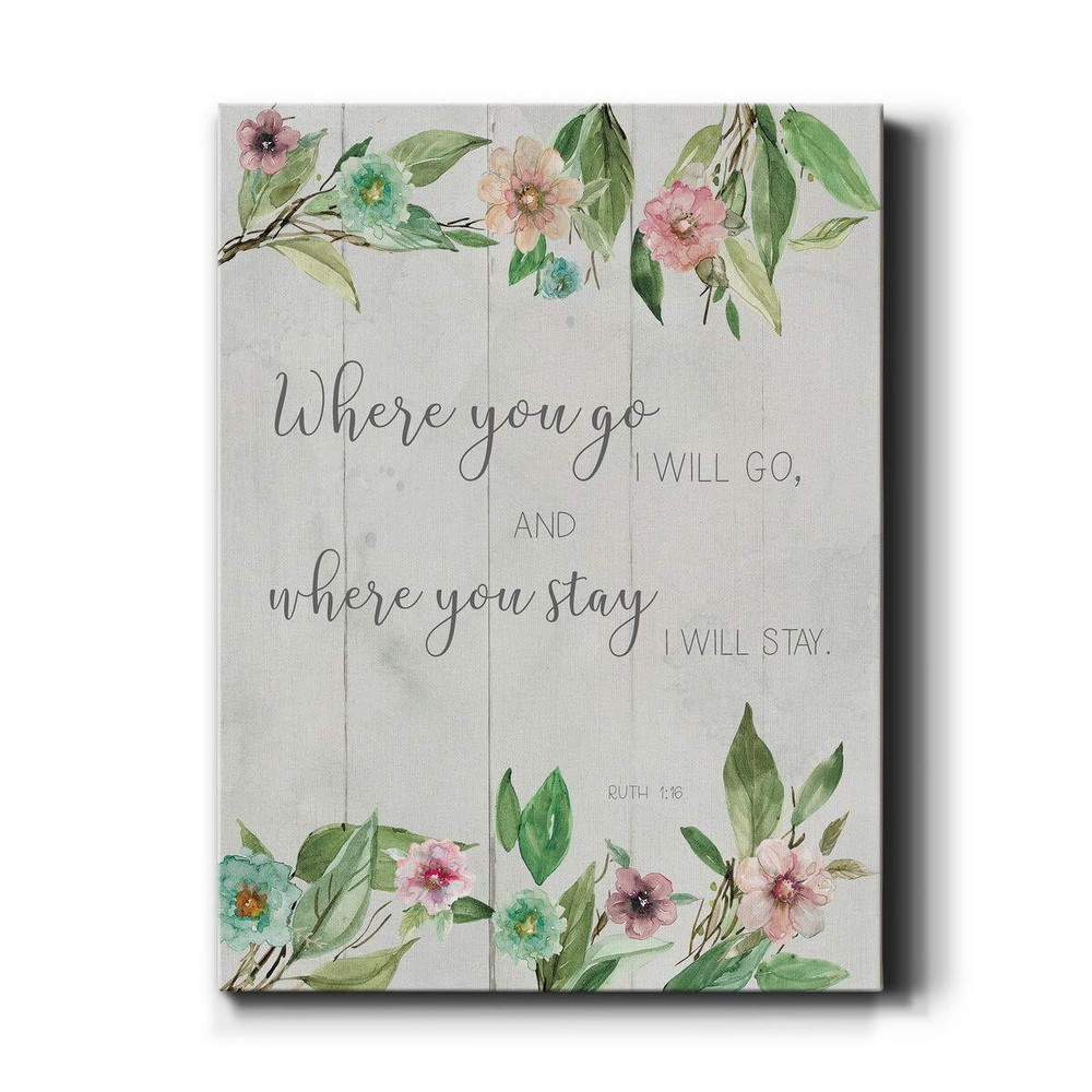 Where You Go Wall Art Premium Gallery Wrapped Canvas Bible Verse Decor Ready to Hang