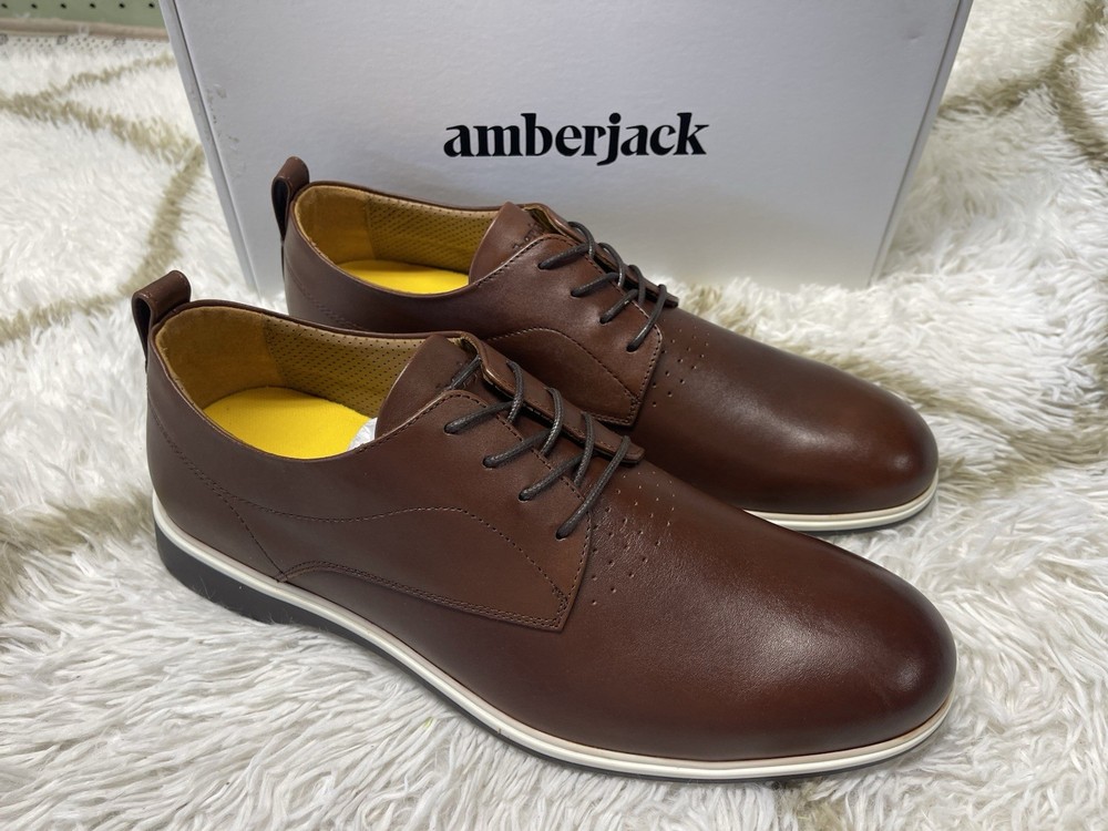🧡NIB*Amberjack The Original Dress Shoes Leather Men's Size 12 -Coffee MSRP $195