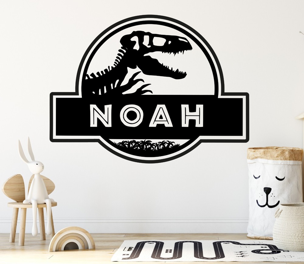 Custom Name Jurassic Dino wall stickers, wall decal, Dinosaur Wall decor