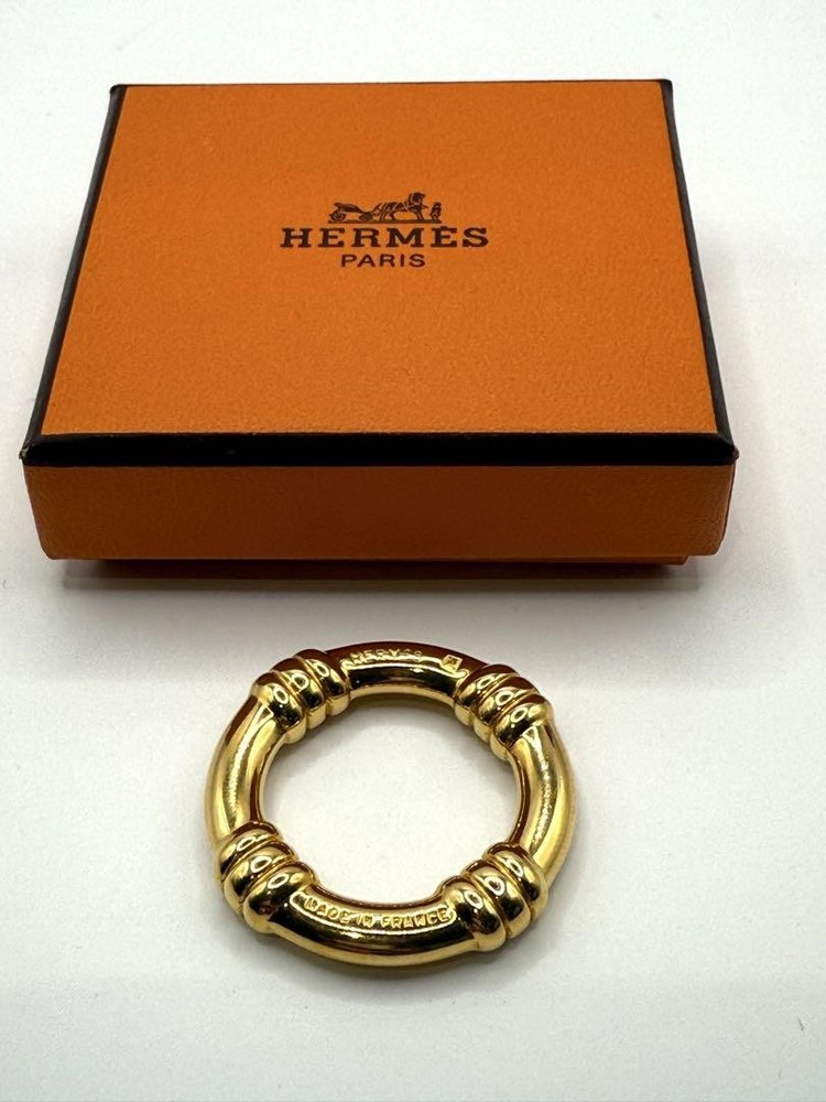 Hermes Scarf Ring Bouhe Gold