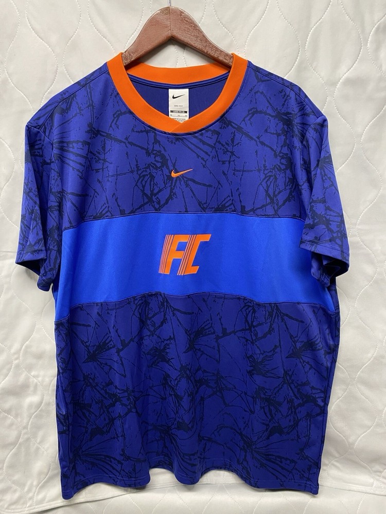 Nike Soccer FC Dri-FIT Jersey Top Mens XL Royal Hyper Blue Loose Fit Brand New