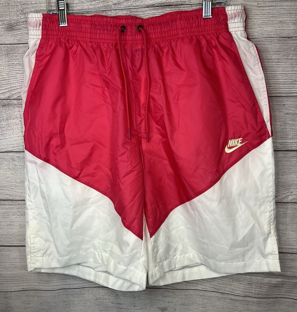 NWT Nike Air Sportswear Windrunner Track Shorts White/Pink Men's Sz XL
