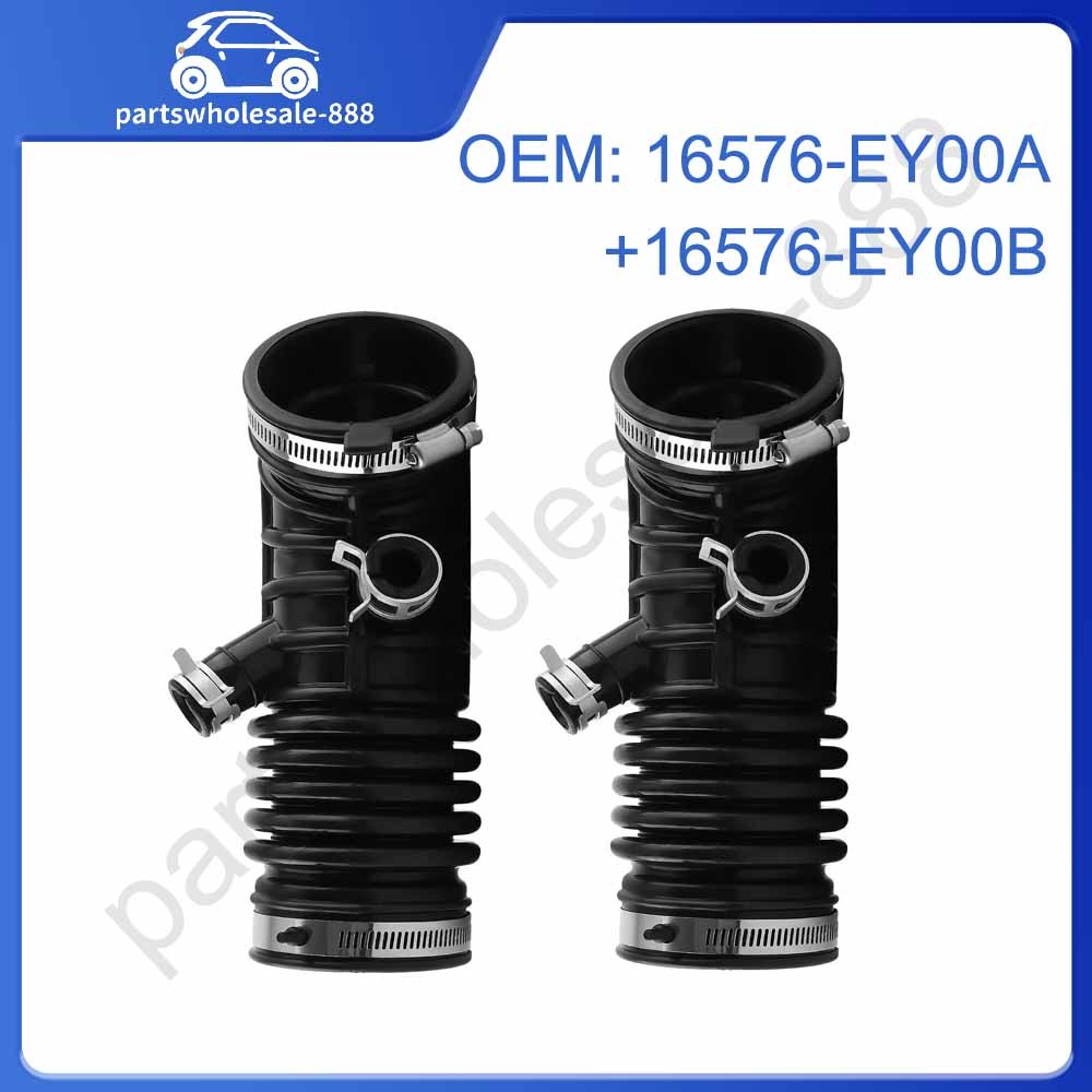 Pair Left & Right Air Mass Intake Hose For Nissan 09-20 16576-EY00A 16576-EY00B
