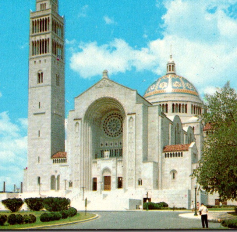 Vintage Postcard National Shrine Of The Immaculate Conception Washington DC