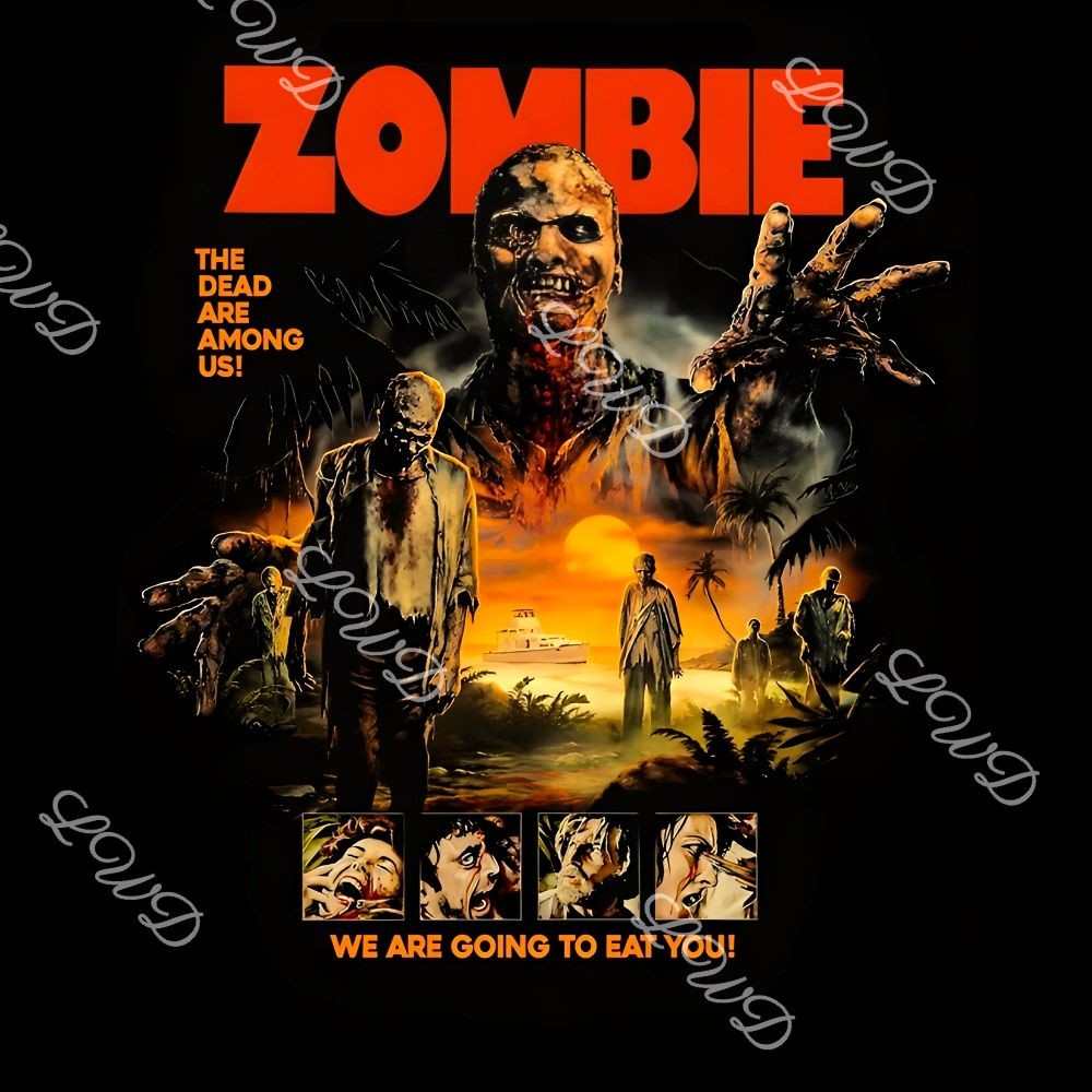 Zombie Movie Poster T-Shirt | Horror Retro Graphic Art Tee | Lucio Fulci