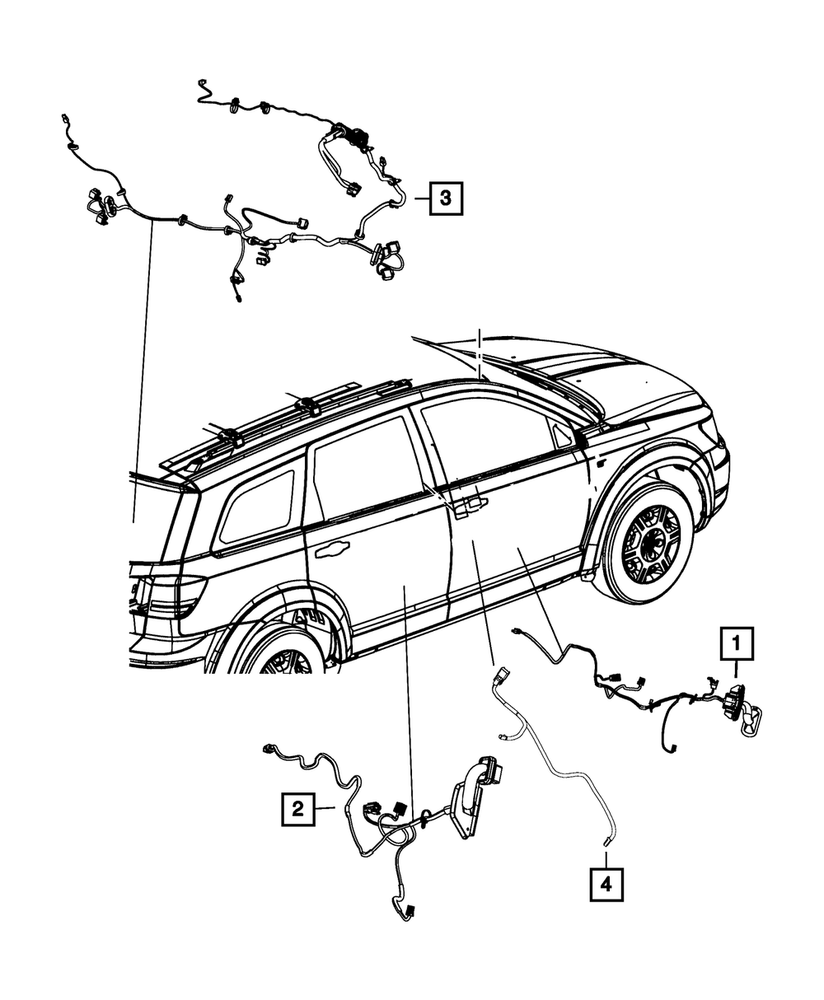 Genuine Mopar Front Door Wiring Right 68068754AC